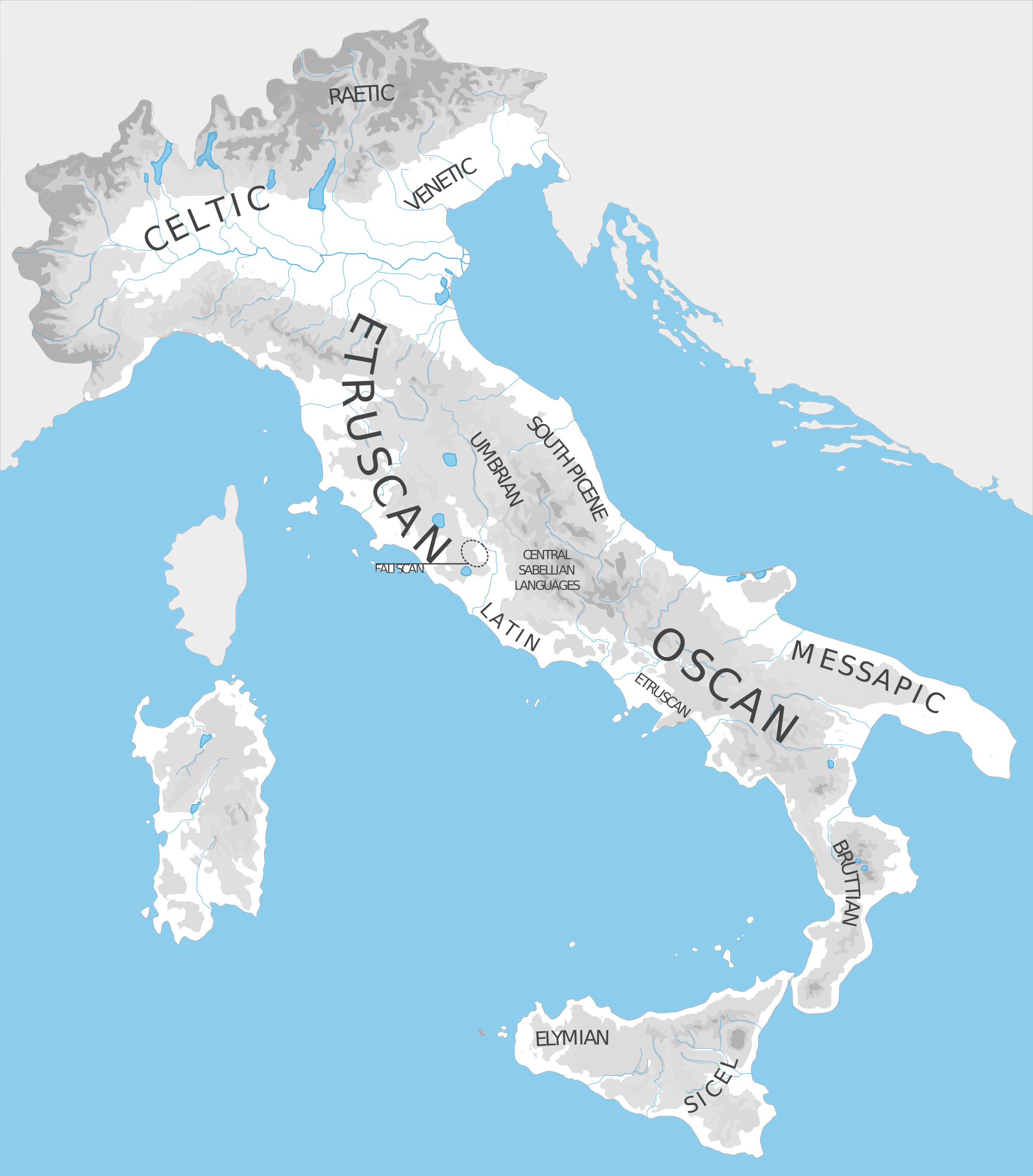 carta linguistica dell'Italia antica